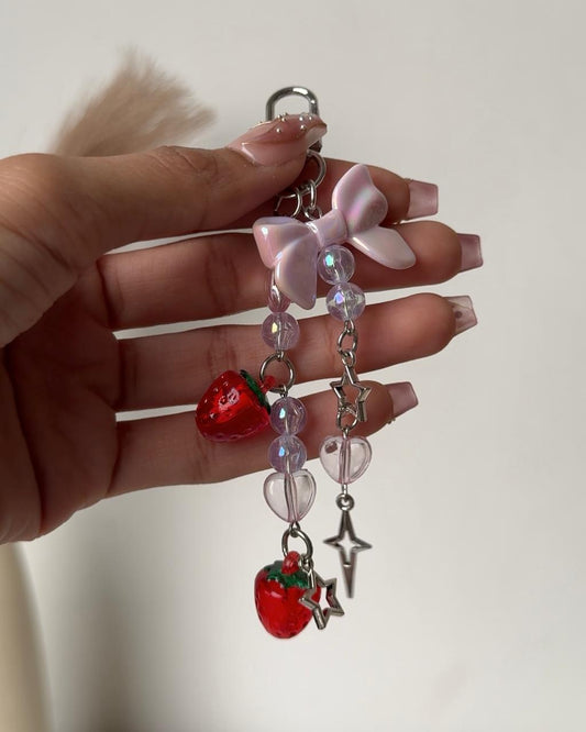 Sweet-pea Strawberry Bag Charm