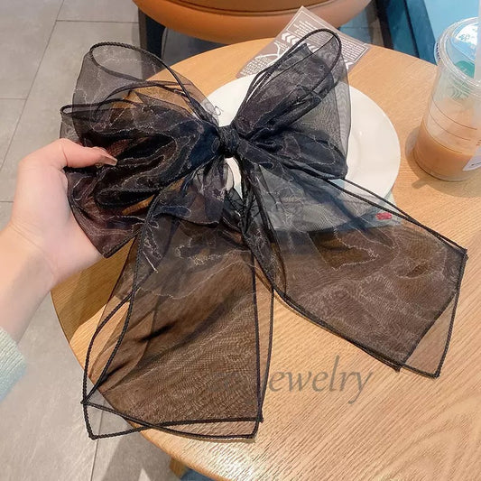 Black Angel Big Hair Bow