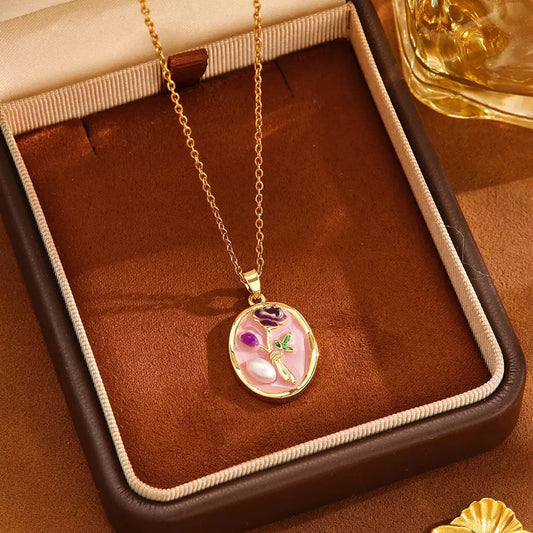 Lilac Bloomshade Vintage Necklace