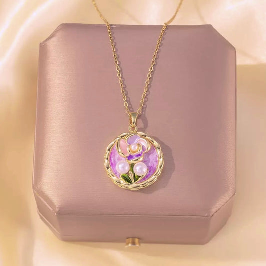 Whispered Rose Vintage Necklace