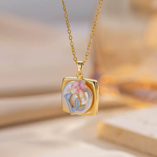 Blushing Bloomingdale Vintage Necklace