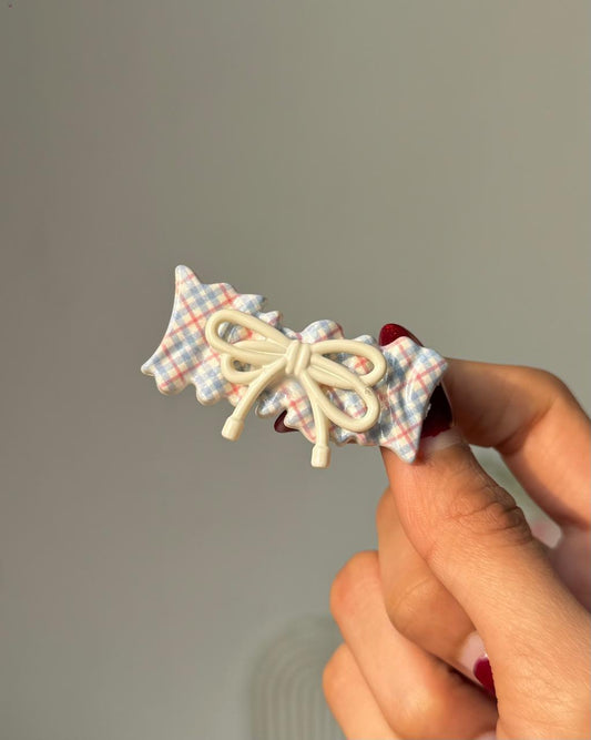 Plaid in Pastel Bow Hair Clip