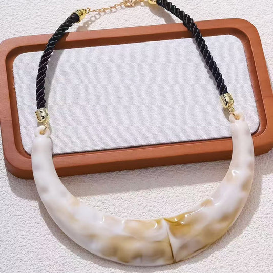 Extravaganza Ivory Acrylic Necklace