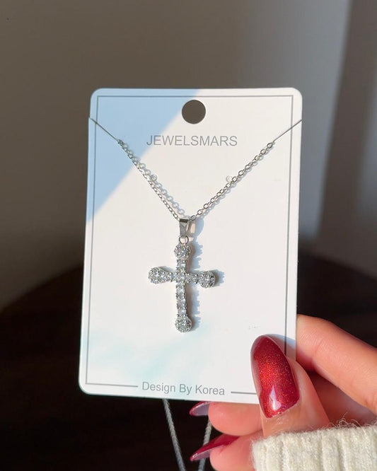 Cross my Heart! Rhinestone Necklace