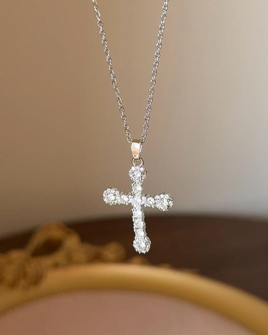 Cross my Heart! Rhinestone Necklace