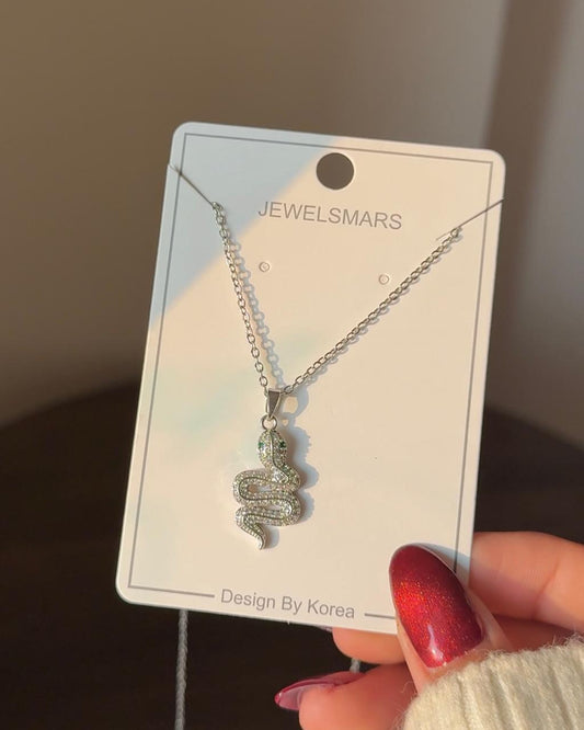 Icy Fangs Snake Necklace