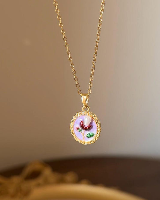 Angel of Purple Pearl Necklace