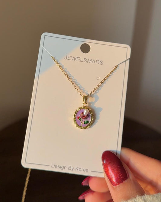 Angel of Purple Pearl Necklace