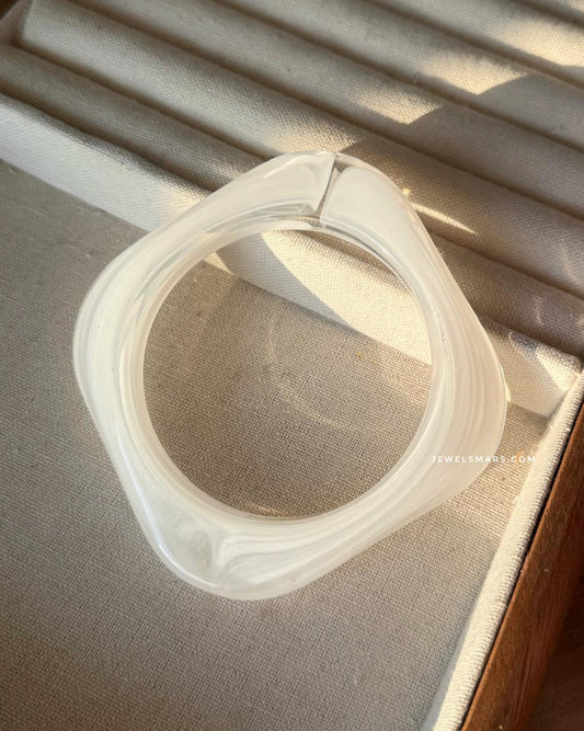 Ivory Angles Chunky Bangle