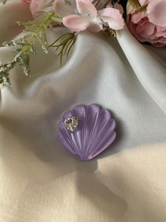 Purple Tropic Shell Hair Clip