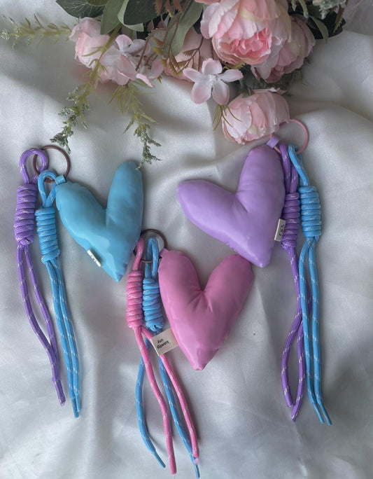 Puffy-Pastel Heart Bag Charm