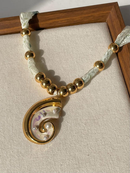 Graced by Pearls! Ribbon Necklace