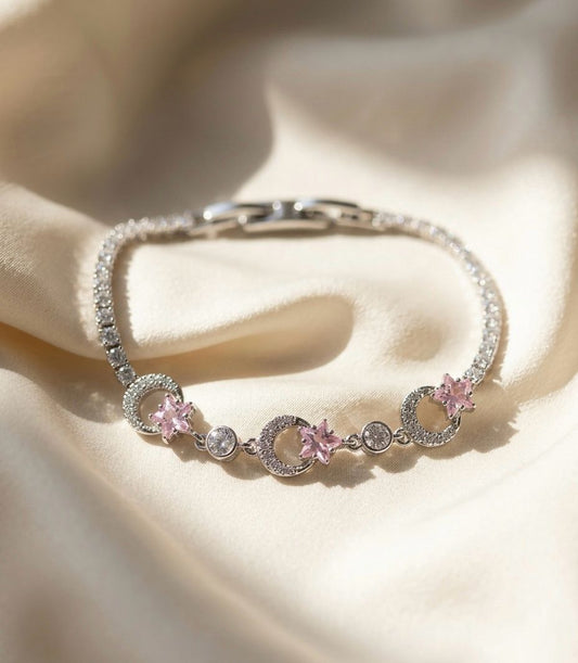 Floral Haze Rhinestone Bracelet
