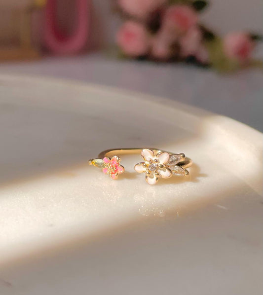 Glimmering Floral Twins! Ring