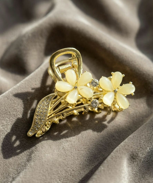 Flora “o” clock Claw Clip