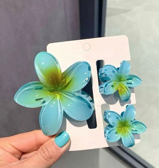 Blue Flag! Flower Claw clip Combo