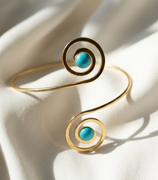 Aqua Twirl Boho Armcuff