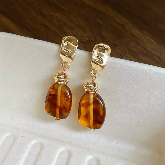 Golden Strobe Mocha Earrings