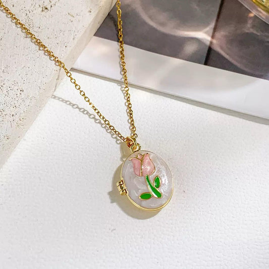 Tulip Memoir Locket Necklace