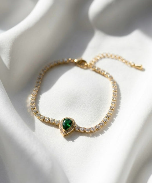Green Goddess Rhinestone Bracelet