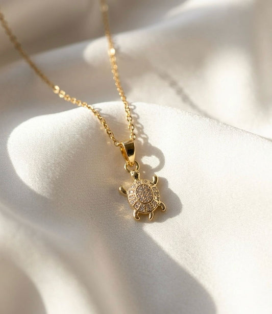 Studded lil Turtle! Necklace