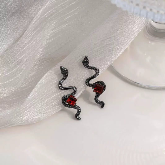 Crimson Venom Drop Earrings