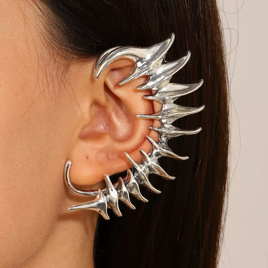Liquid Metal Spike Wrap earcuff(1 pcs)