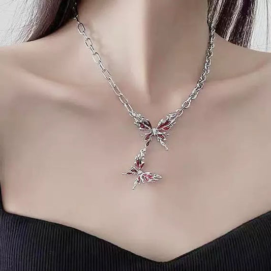 Crimson Monarch Cyber Choker necklace