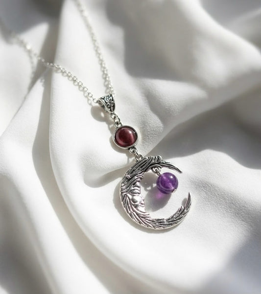 Midnight Aura Crescent Necklace