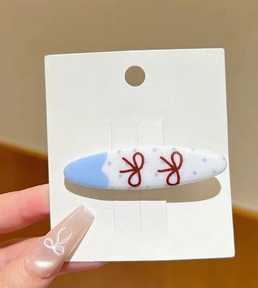 Picnic Ribbon Oval Hair Clip