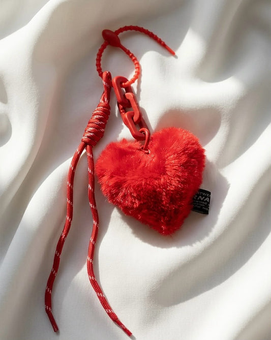 Cherry Pop Plush Heart Charm