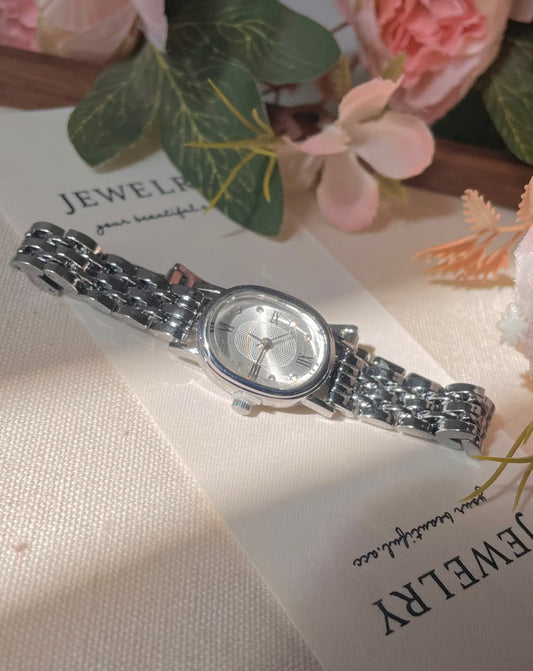 Silver Serenade Oval Watch