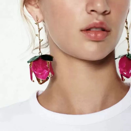 Enchanted Thorn Rose Dangles