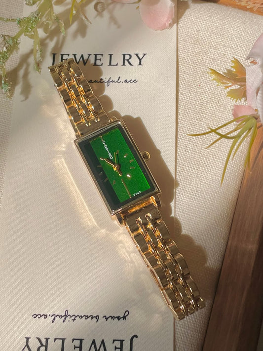 Emerald Deco Tank Watch