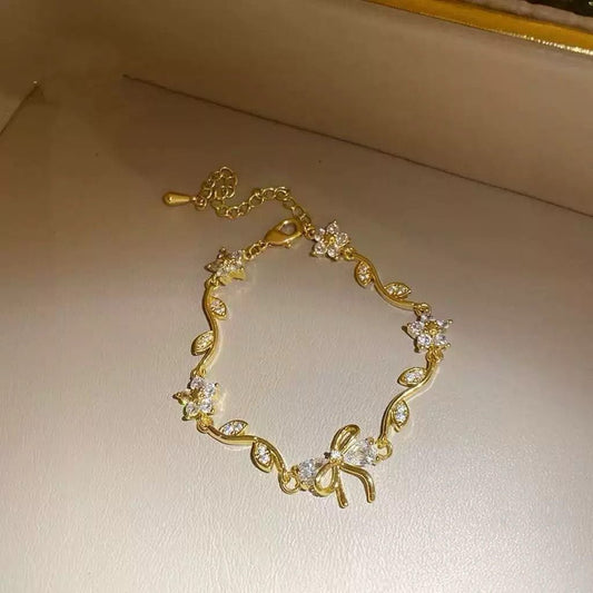 Gilded Garden Coquette Bow Bracelet
