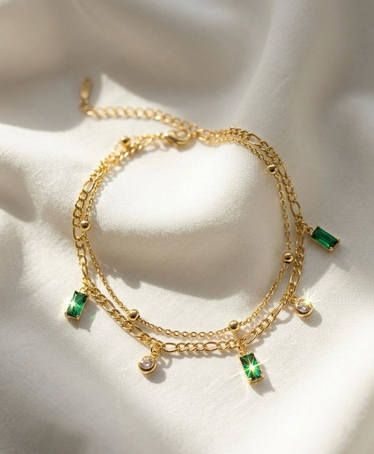 Emerald Escape Layered bracelet