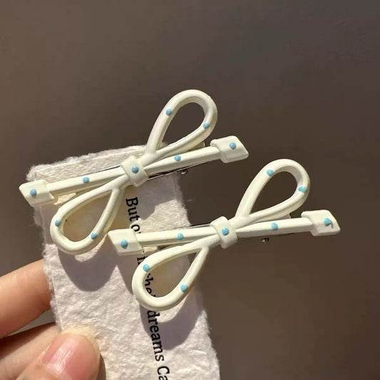 Blueberry Matcha Bow Clips ( Pack of 2 )