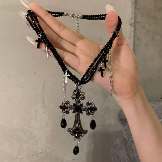 Black Blessing Cross Necklace