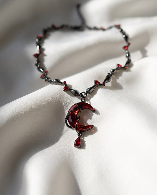 Blood Red Moon Necklace