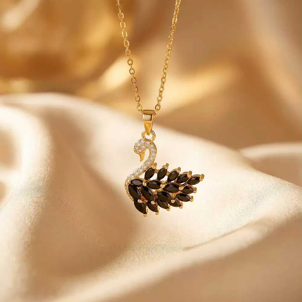 Black Grace Swan Necklace – Jewelsmars