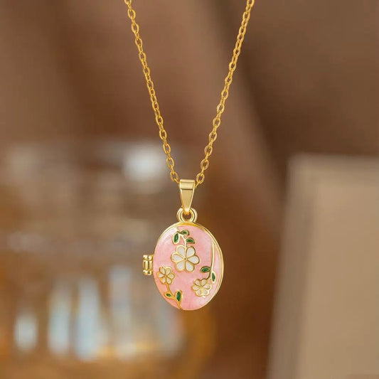 Blushing Garden Locket Necklace