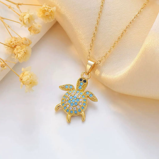 Beach pal studded turtle Necklace