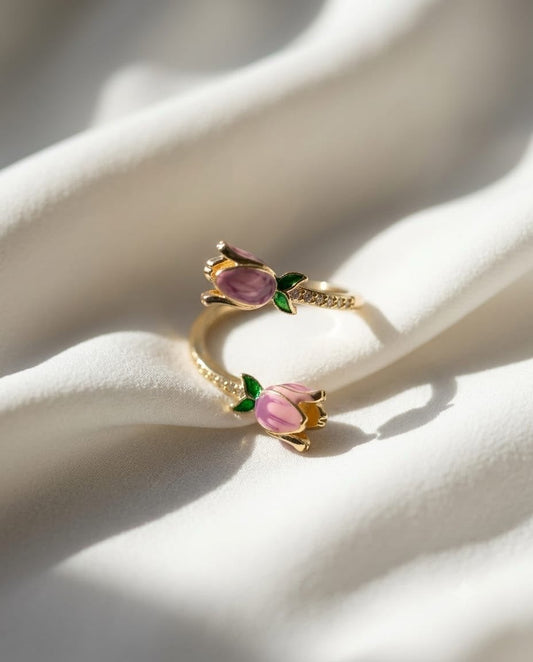 Twirling Tulips Soft Girl Ring