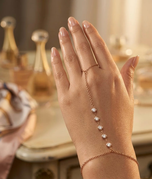 Majestic Moonveil Hand Rhinestone Jewellery
