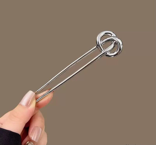 Metallic knots Abstract Bun Pin