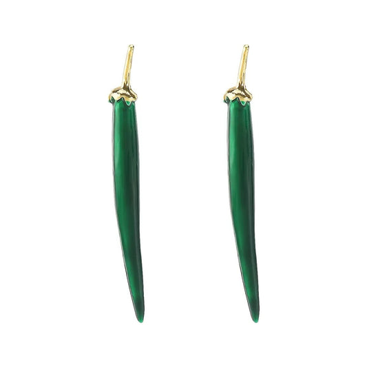 Extra Spicy Green chilli Earrings