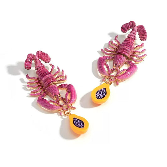 Amalfi Rosé Lobster Earrings
