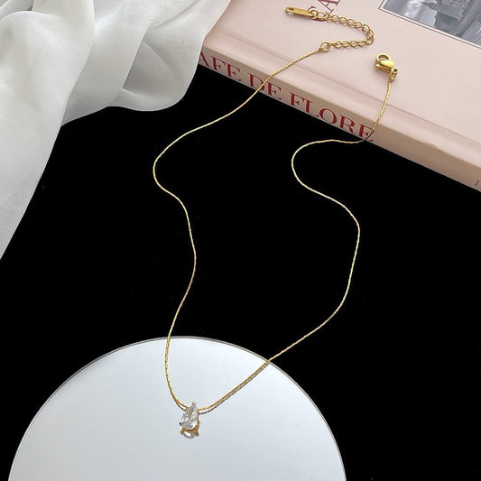 Soft Glow Dainty Teardrop Necklace