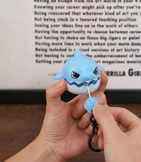 Blue Sharky Pull string Bag Charm