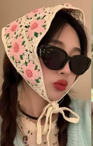 Blush Bloom Crochet Bandana